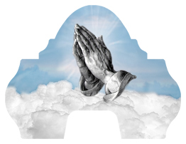 DARAY-L-103-BL Praying Hands Clouds Blue